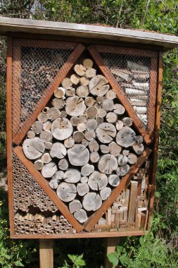 Doğal Malzemelerden İnşa Edilen Büyük Bir Hayvan Böcek Evi.