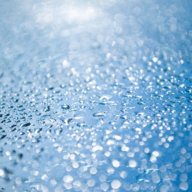 closeup mavi yağmur suyu sığ derinlik-in tarla damla .