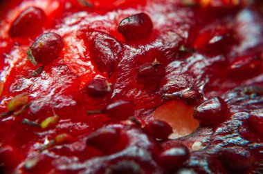 Çileklerin dokusu yakın plan. .