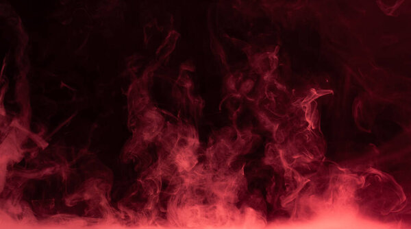 Red steam on the black background .