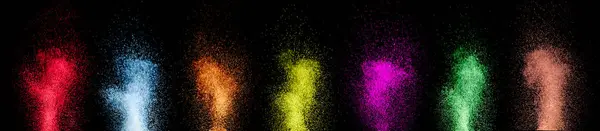 Colorido Fonte Fogos Artifício Fluxo Noite Escura — Fotografia de Stock