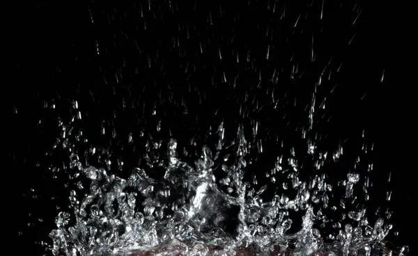 Air Bubbles Water Isolated Black Background — Stock Photo, Image