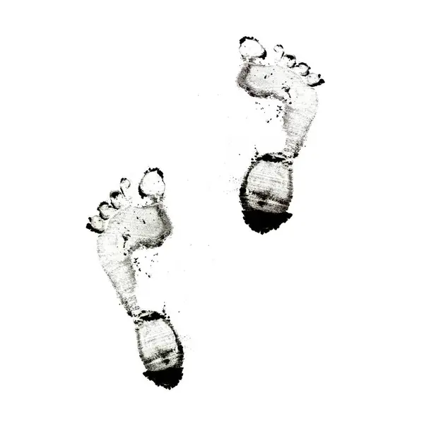 Footprint Flour White Background — Stock Photo, Image