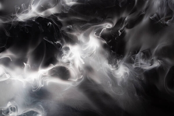 Movement of smoke,Abstract white smoke on black background . 