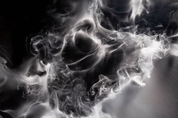 Movement of smoke,Abstract white smoke on black background . 