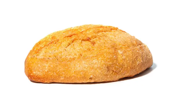 Okrągły Biały Chleb Izolowany — Zdjęcie stockowe