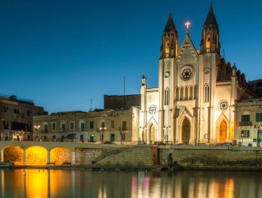 Church of Our Lady of Mount Carmel (Balluta parish church), situated in Balluta bay, Malta.