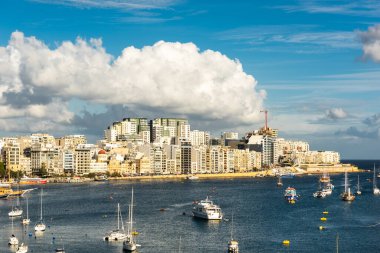 Sliema bay at sunny day, Malta cityscape.