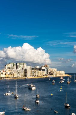Sliema bay at sunny day, Malta cityscape.