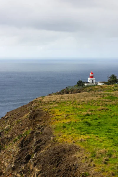 Farol Ponta Pargo Madeira Portugal Ilha Vulcânica Oceano Atlântico — Fotografia de Stock