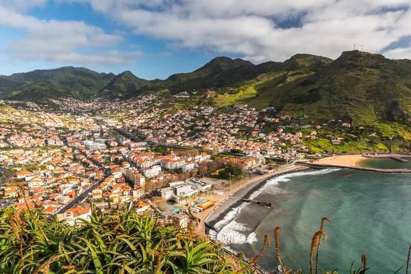 Panoramiczny Krajobraz Machico Maderze Wyspa Portugalia Oceanie Atlantyckim — Zdjęcie stockowe