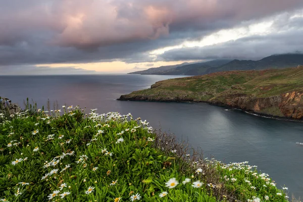 Ponta São Lourenco Península Madeira Nascer Sol Falésias Verdes Oceano — Fotografia de Stock