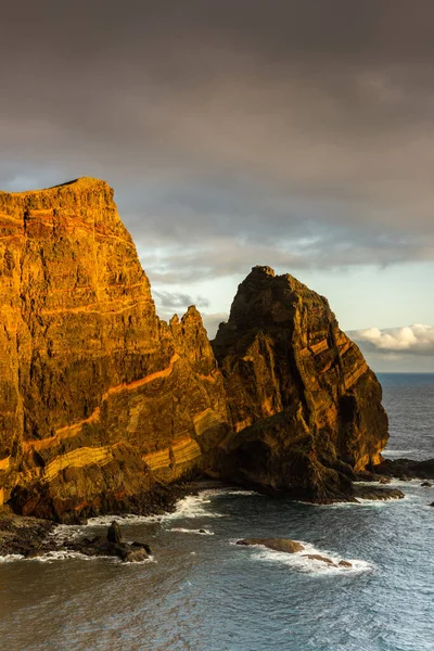 Vulkaniska Klippor Vid Atlanten Madeira Portugal — Stockfoto
