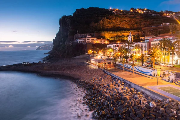Verlichte Stad Ponta Sol Madeira Portugal — Stockfoto