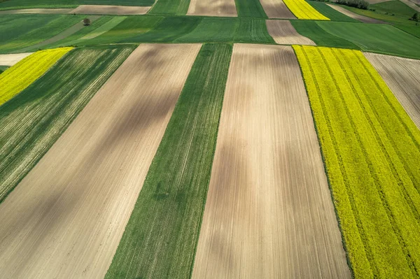 Terres Agricoles Colorées Campagne Pittoresque Vue Aérienne Par Drone — Photo