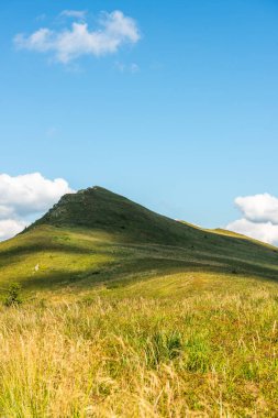 Yazın Bieszczady Dağları, Karpatlar, Polonya 'da vahşi doğa ve manzara ve alp manzarası.