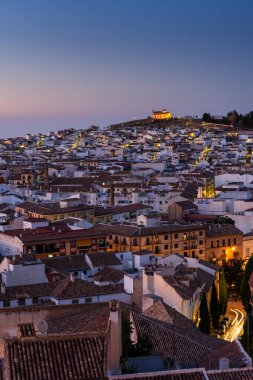 Endülüs 'te Antequera' nın çatıları, İspanya 'da akşam vakti