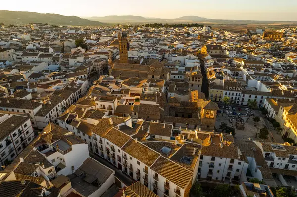西班牙Andalucia西班牙城镇Antequera的无人机天际线图 — 图库照片