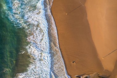 Aerial droe view of beautiful natural Cordoama beach in Portugal Atlantic coast clipart