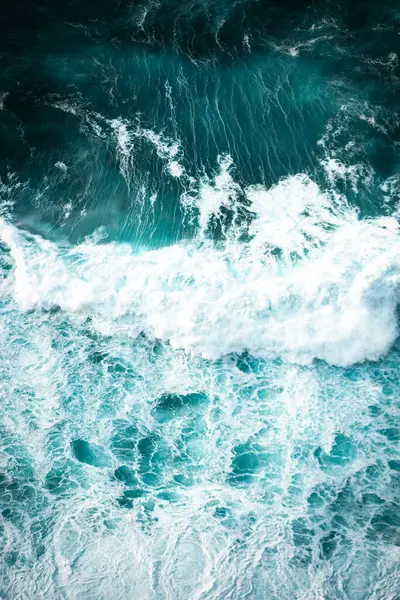 Oceánské Vlny Hroutí Abstraktní Vzor Shora Dolů Letecké Drone Pohled — Stock fotografie