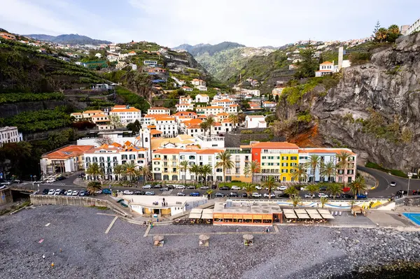 Portekiz Madeira Adası Nda Ponta Sol Kıyı Kasabası Sahil Manzarasında Stok Fotoğraf