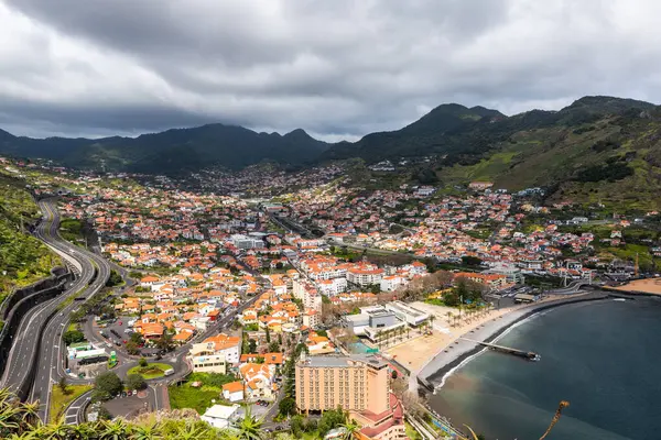 Kanadisches Stadtbild Drohnenblick Aus Der Luft Insel Madeira Portugal Stockbild