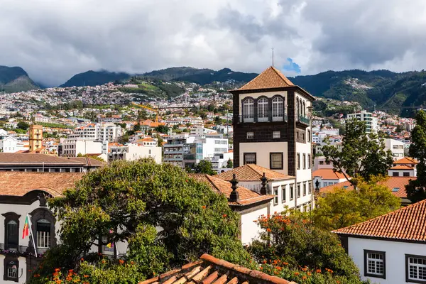 Daken Stadsgezicht Van Funchal Madeira Hoofdstad Portugal Eiland Rechtenvrije Stockfoto's