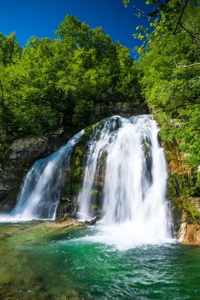 stock image Stunning Virje Waterfall in Slovenia: A Pristine Natural Treasure