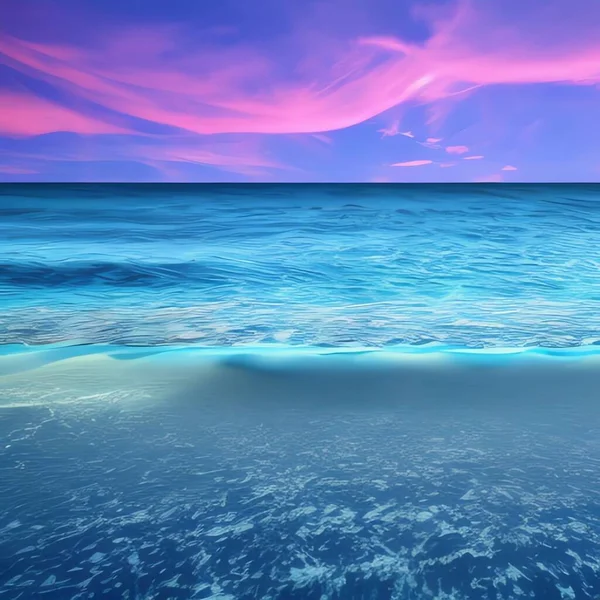 Pejzaż Morski Błękitny Kolor Przy Plaży — Zdjęcie stockowe