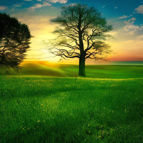 Beautiful Scenic Colorful Peaceful Landscape — Stock Photo, Image
