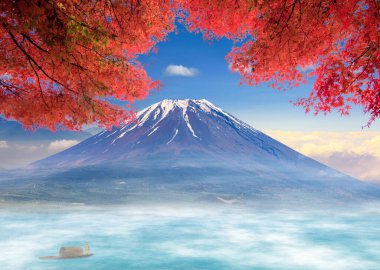 Güzel Fuji Dağı 'nın 3 boyutlu görüntüsü.