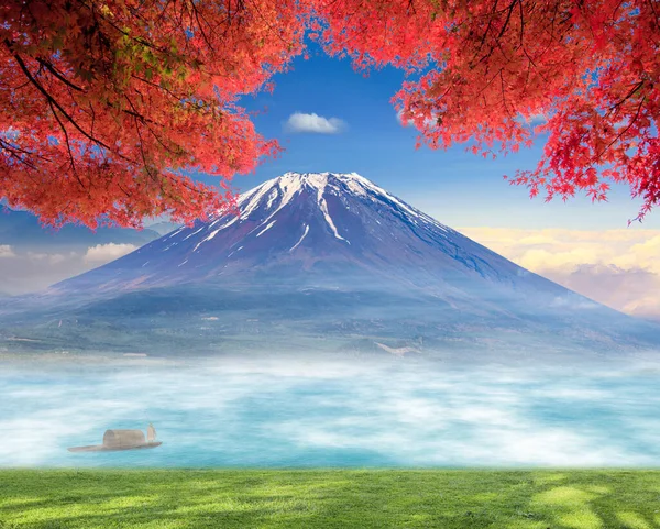 Απόδοση Της Ωραία Θέα Όμορφο Fuji Mountaion — Φωτογραφία Αρχείου
