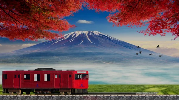 Rendering Van Mooi Uitzicht Met Prachtige Fuji Mountaion — Stockfoto