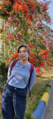 Bougainvillea Çiçek Duvarı, Changhua - 10 Mart 2023: Bougainvillea Çiçek Duvarı, Changhua, Tayvan