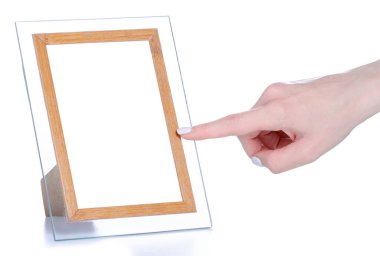 Beyaz arkaplan izolasyonundaki boş fotoğraf çerçevesi