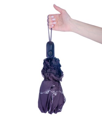 Beyaz arkaplan izolasyonuna bağlı şemsiye