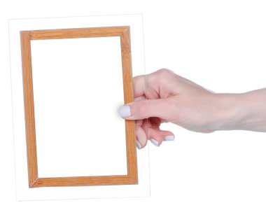 Beyaz arkaplan izolasyonundaki boş fotoğraf çerçevesi