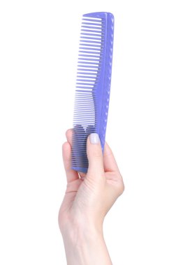 Beyaz arka plan izolasyonunda el tarağı