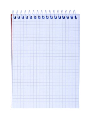 Beyaz arkaplan izolasyonu üzerine beyaz defter günlüğü