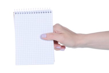 Beyaz arkaplan izolasyonu üzerine beyaz defter günlüğü