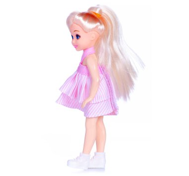 Beyaz arka plandaki oyuncak bebek izolasyonu