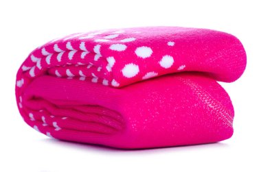 Beyaz arka plan izolasyonunda bebek pembe taytları