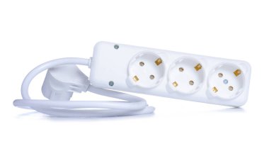 Beyaz arkaplan izolasyonunda beyaz t soketi