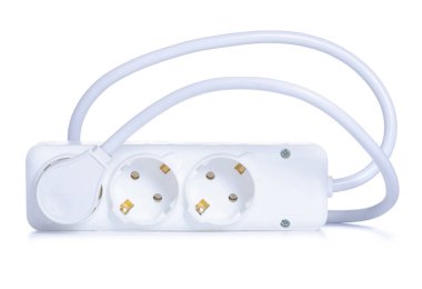 Beyaz arkaplan izolasyonunda beyaz t soketi