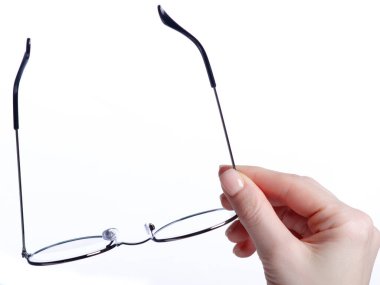 Beyaz arkaplan izolasyonunda PC lensi için gözlük