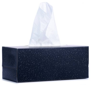 Beyaz arka plan izolasyonuna peçeteli kara kutu.