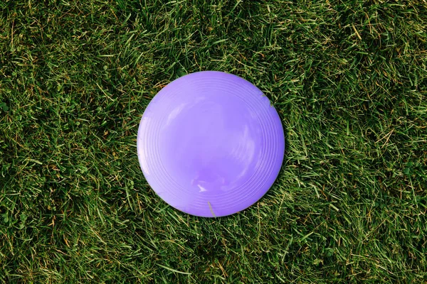 Leisure Games Toys Sport Concept Close Flying Disc Grass — Stock Photo, Image