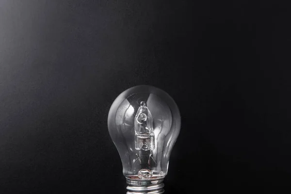 Electricity Energy Power Consumption Concept Close Lightbulb Black Background — Stock Photo, Image