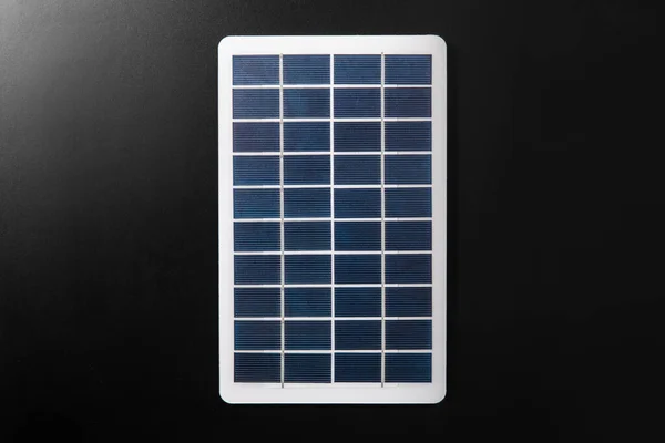 Energy Power Sustainability Concept Close Solar Battery Model Black Background — Stock Fotó
