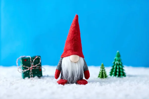 Χριστούγεννα Διακόσμηση Και Έννοια Χειμερινές Διακοπές Close Του Gnome Παιχνίδι — Φωτογραφία Αρχείου